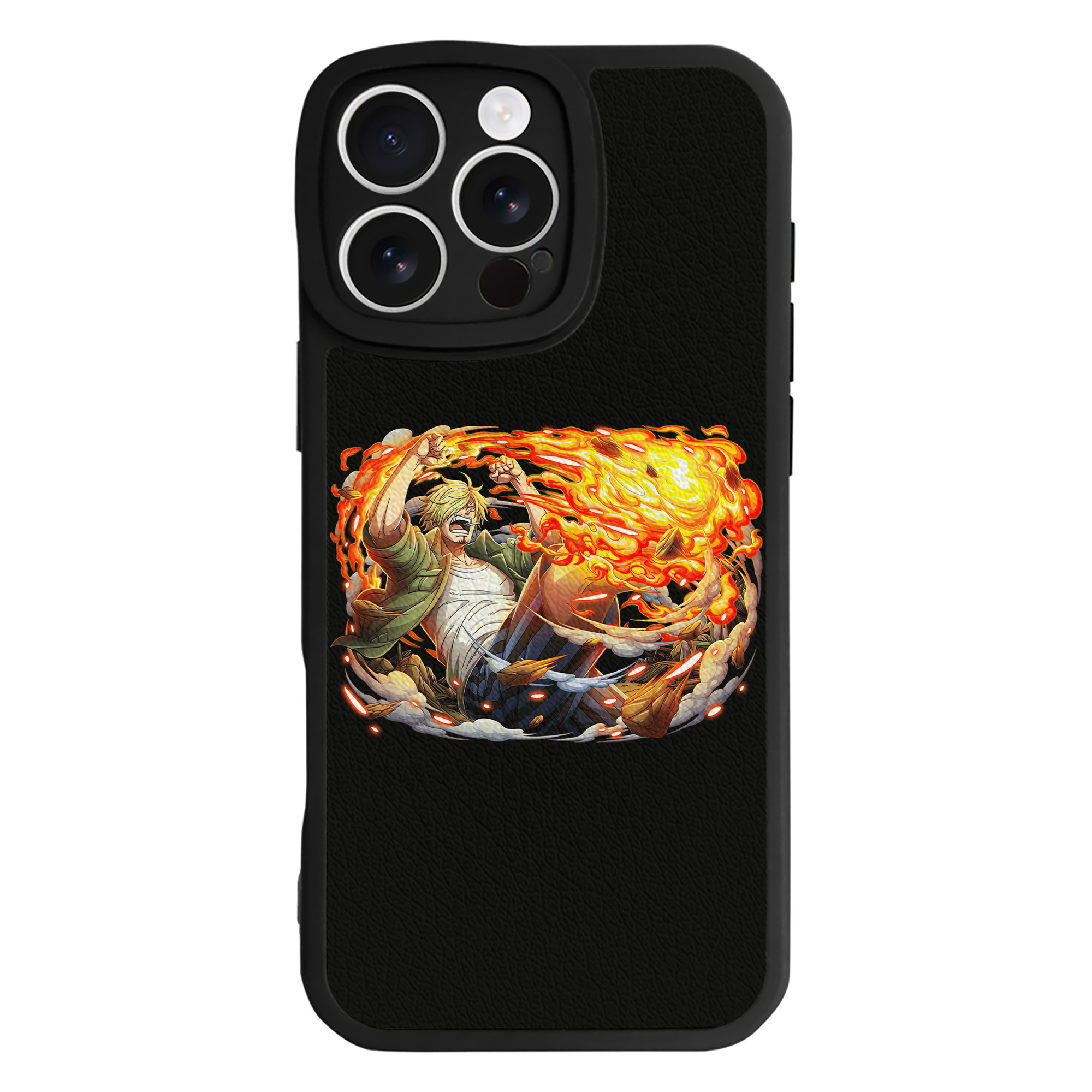 （画像用） ワンピース サンジ ONE PIECE Sanji 【iPhone 16シリーズ対応】シリコンスマホケース（レザー調） 材質：シリコン